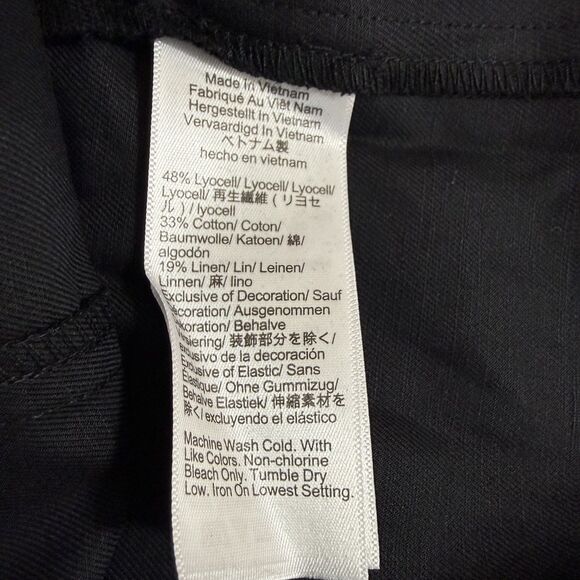 MADEWELL Seamed Squareneck Midi Dress 6 Black Tencel Blend Fitted Bodice NWT B62 - Picture 5 of 5